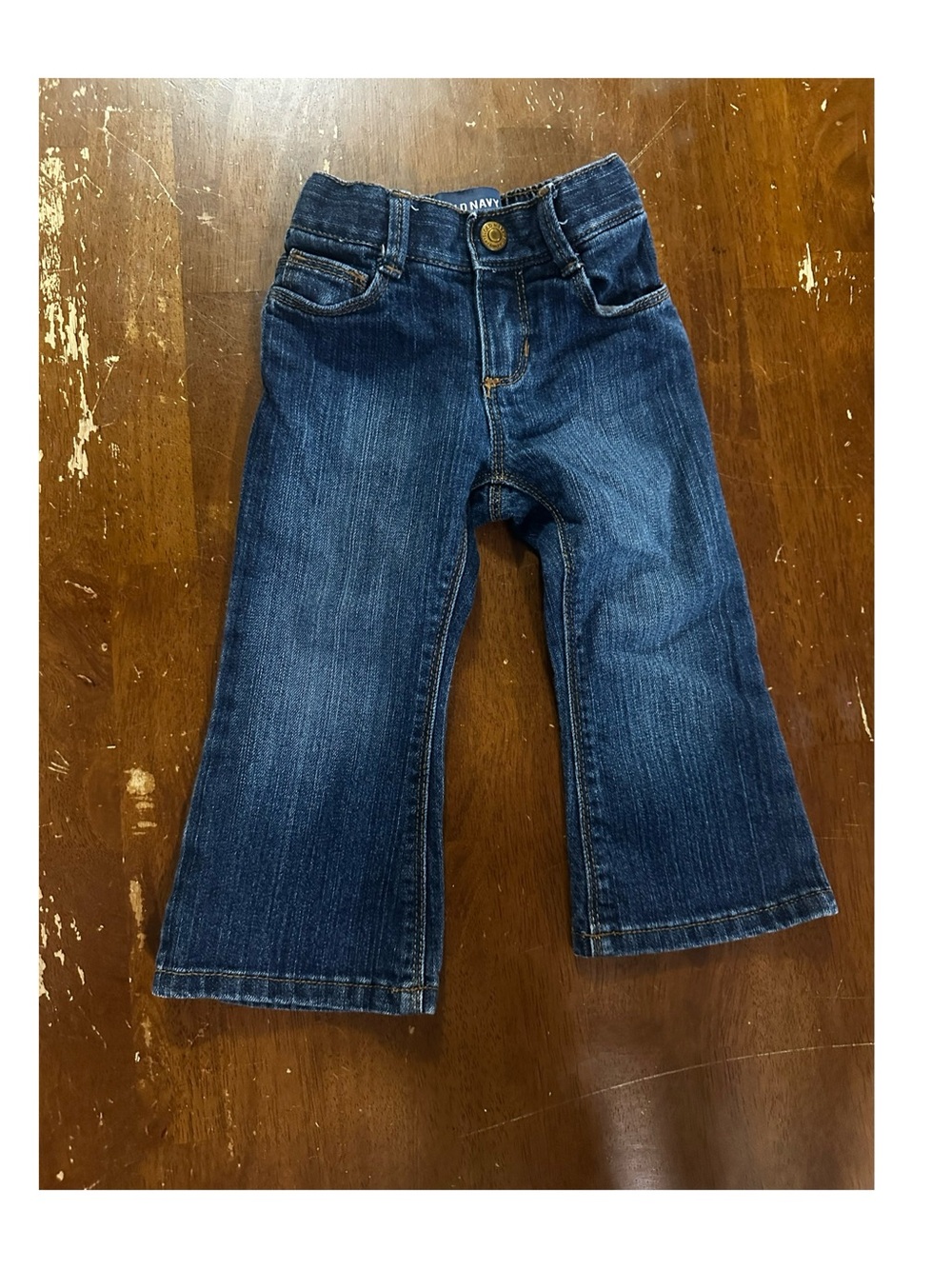 Old Navy Girls' Dark Blue Bootcut Jeans - Classic Comfort- 18-24 Months